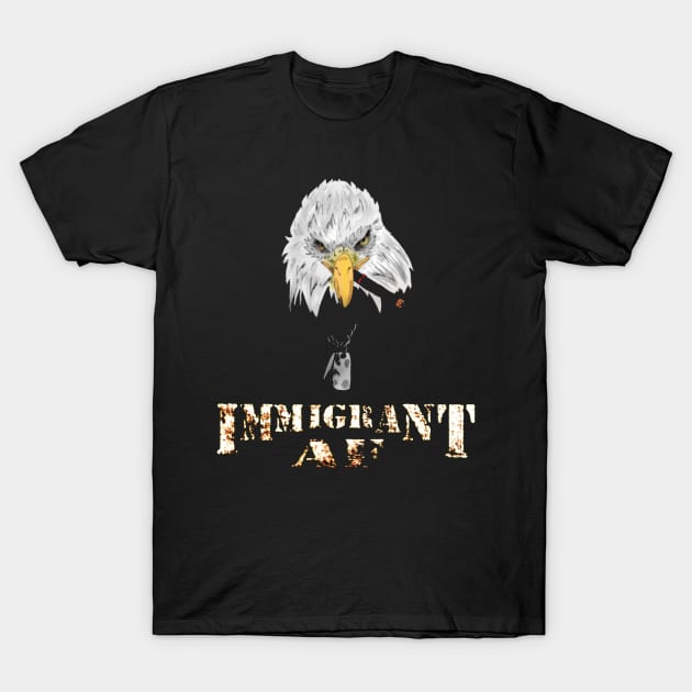 Immigrant AF Smoking Eagle Tee T-Shirt by immigrantaf